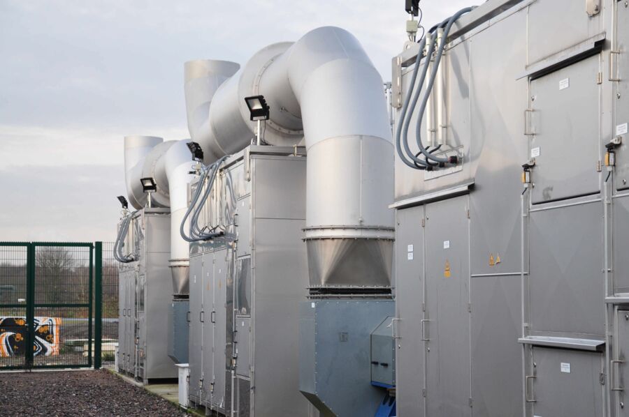 Exhaust air purification system for the elimination of odors